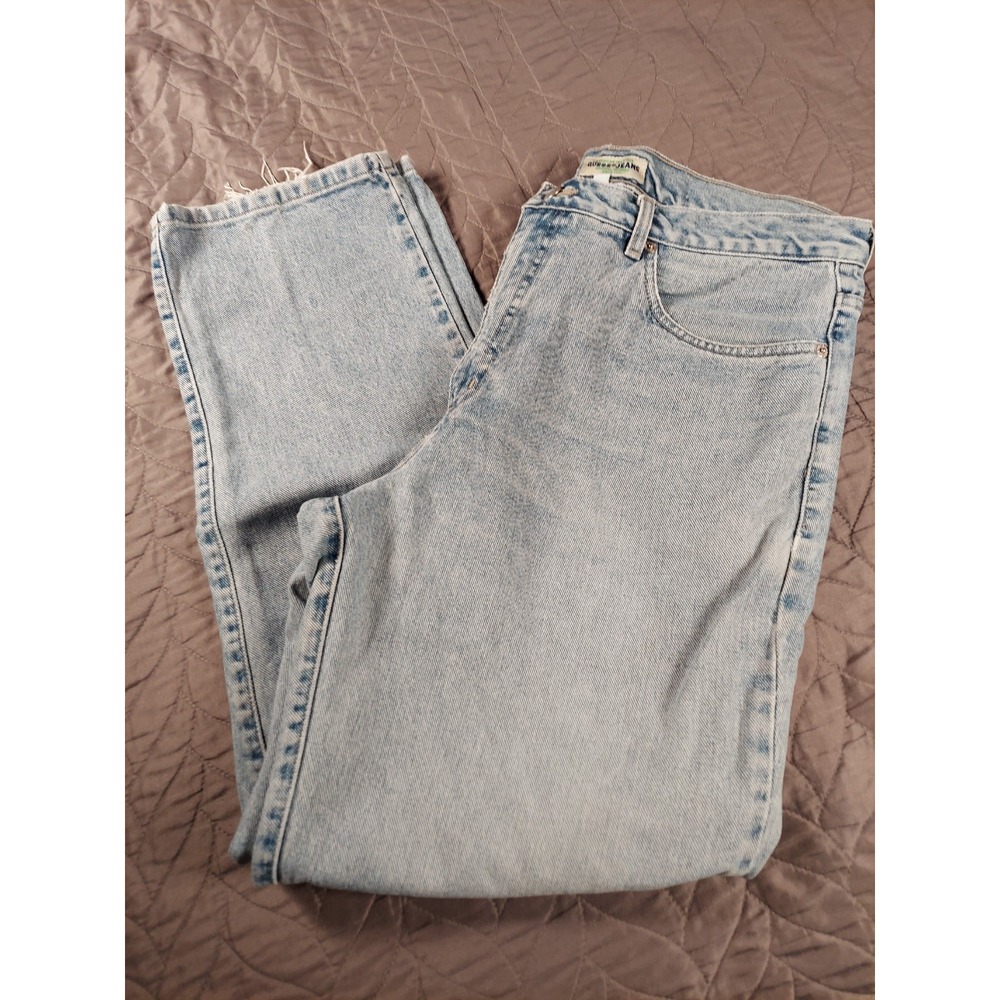 Vintage GUESS Pascal Jeans Mens 34x29 Baggy Wide Leg Skater Y2K USA Light Wash